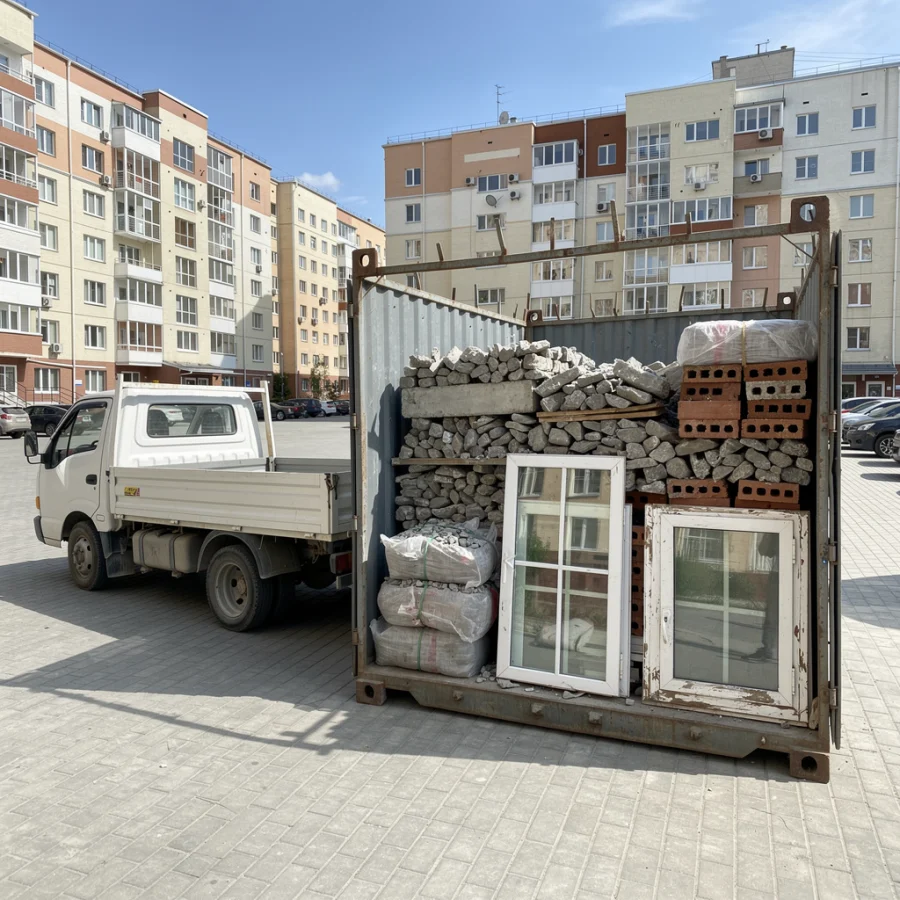 Вывоз строительного мусора контейнером и грузовиком